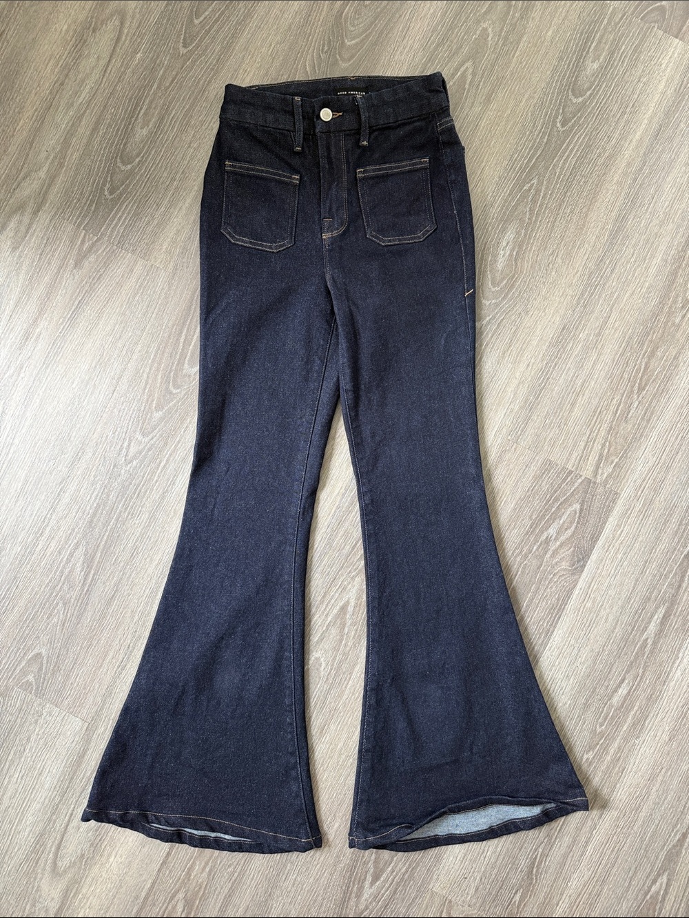 Good American Dark Indigo Flare Jeans